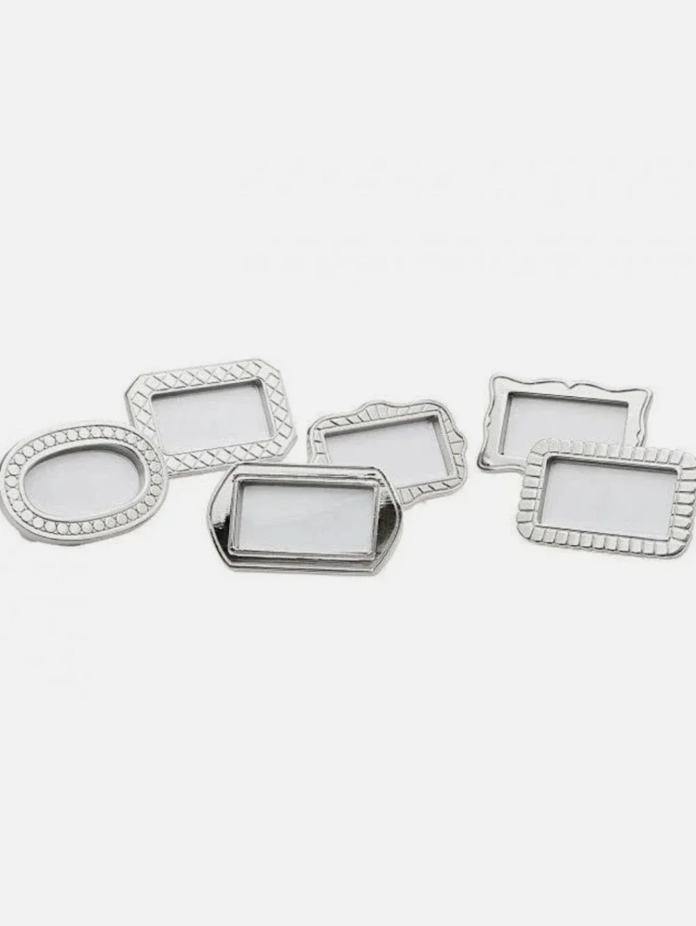 Godinger Silver Small Mini Picture Frames Place Card Holders Set 6 New Rectangle